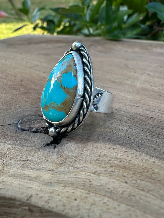 Mountain Sunrise Sterling Silver & Royston Turquoise Ring