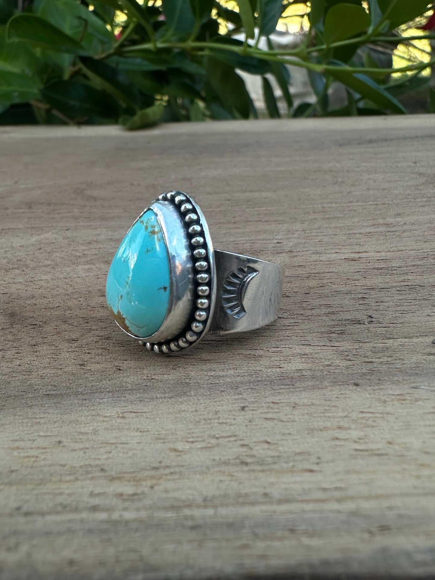 Sun Ray Easter Royston Turquoise and Sterling Silver Ring