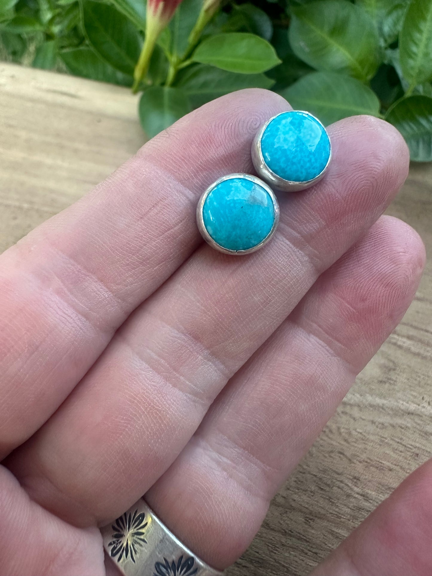 Kingman Turquoise and Sterling Silver Earrings