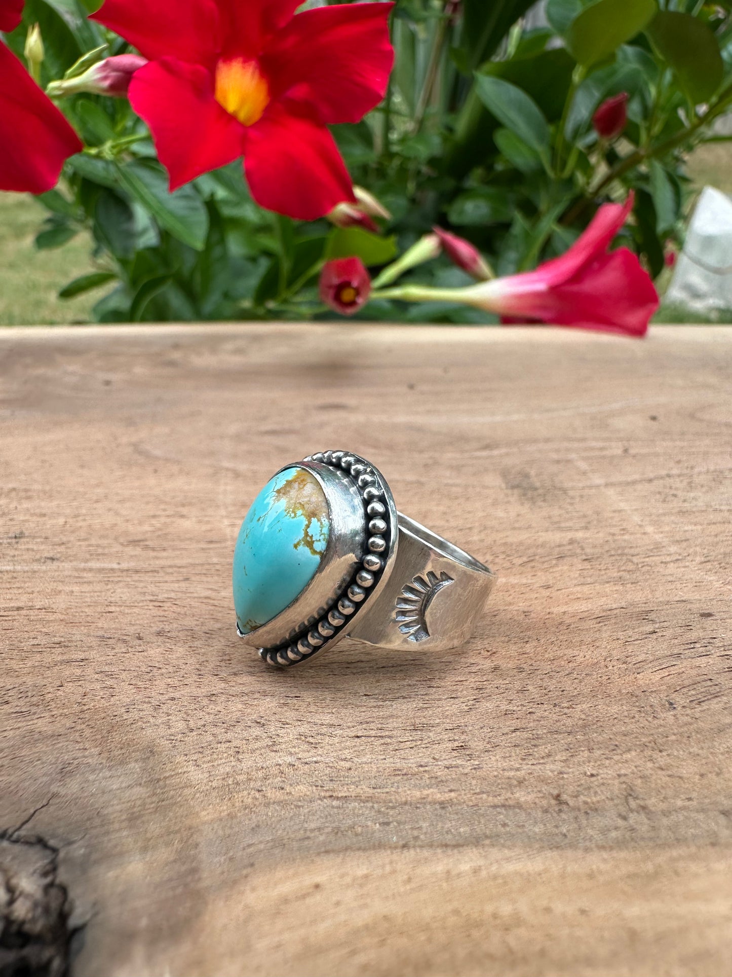 Sun Ray Easter Royston Turquoise and Sterling Silver Ring