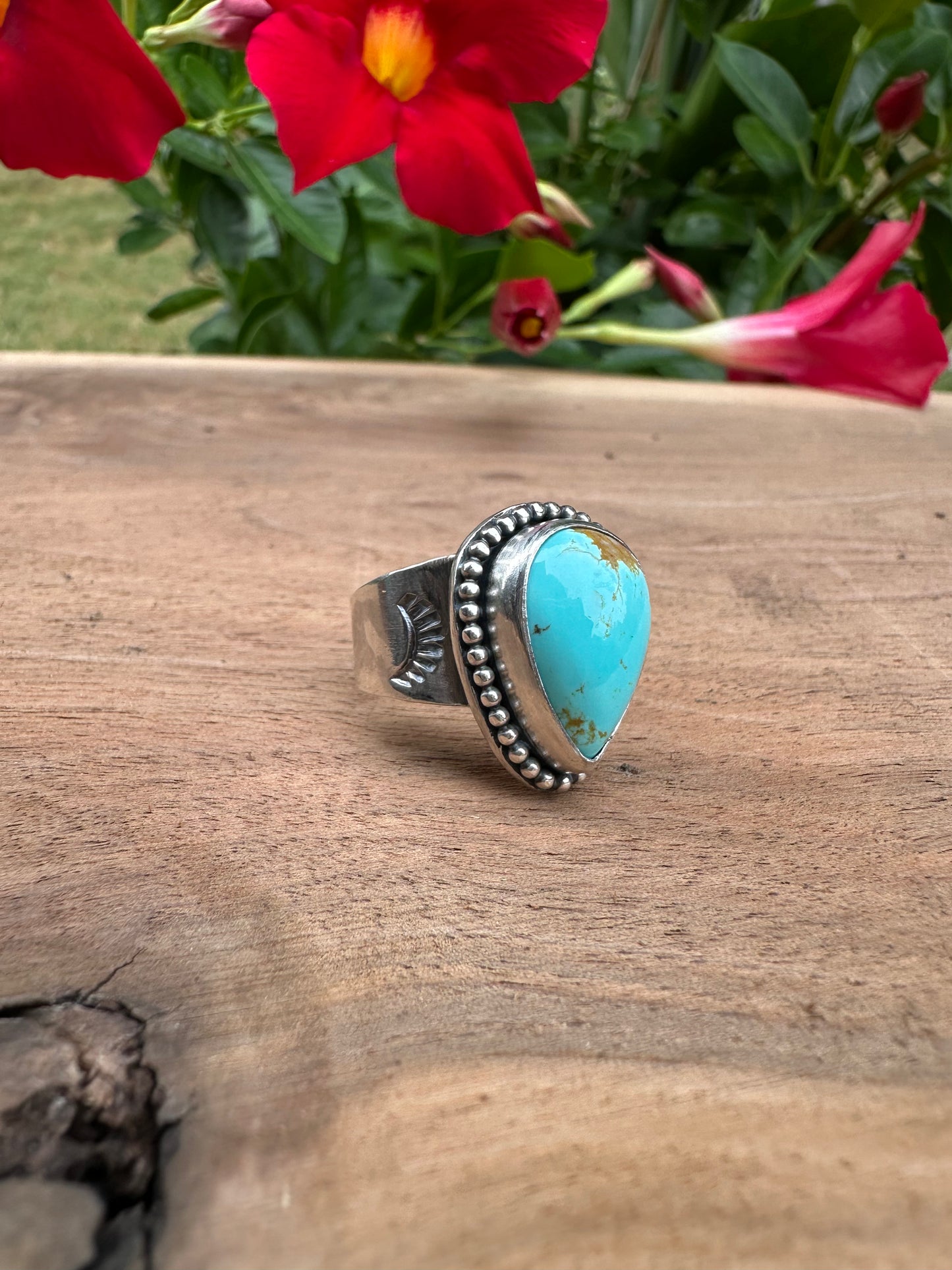 Sun Ray Easter Royston Turquoise and Sterling Silver Ring