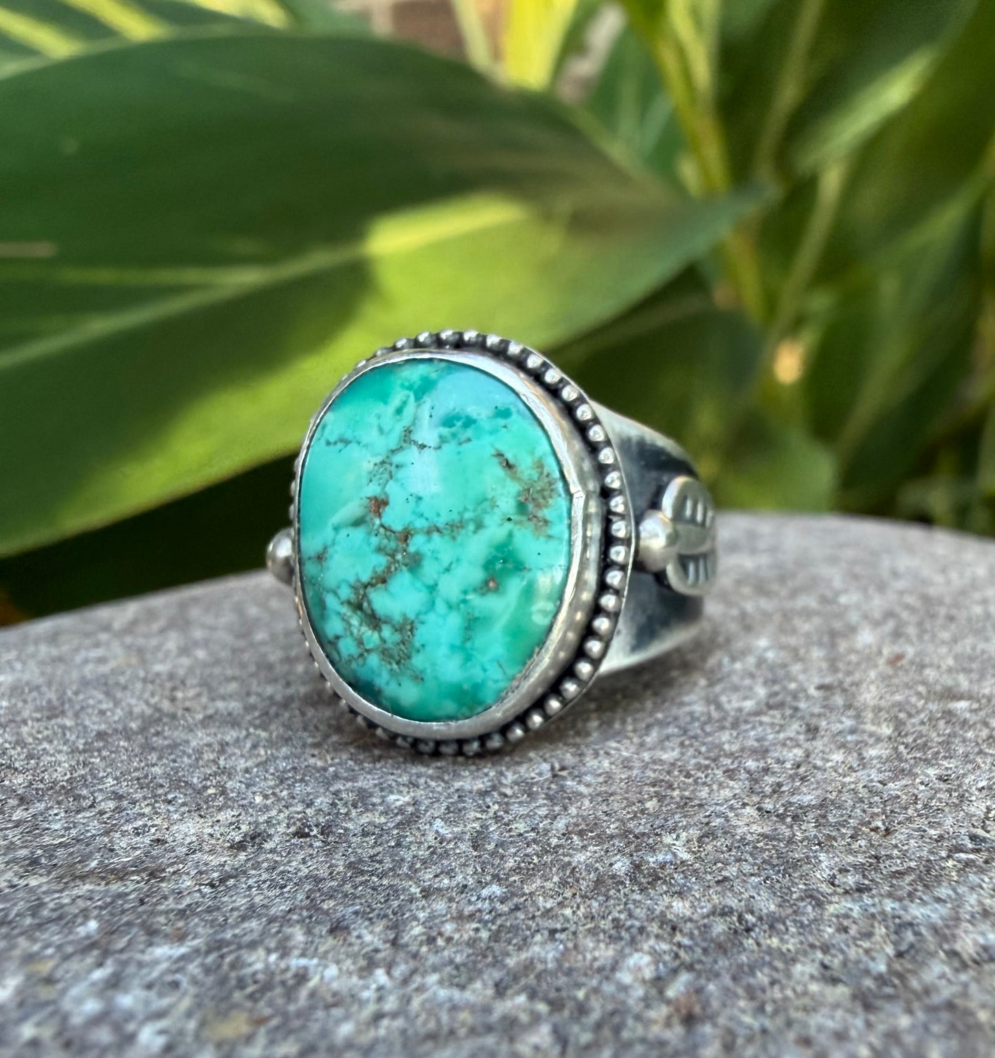 Dream Catcher ~ Turquoise and Sterling Silver Ring Size 8