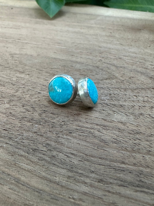 Kingman Turquoise and Sterling Silver Earrings