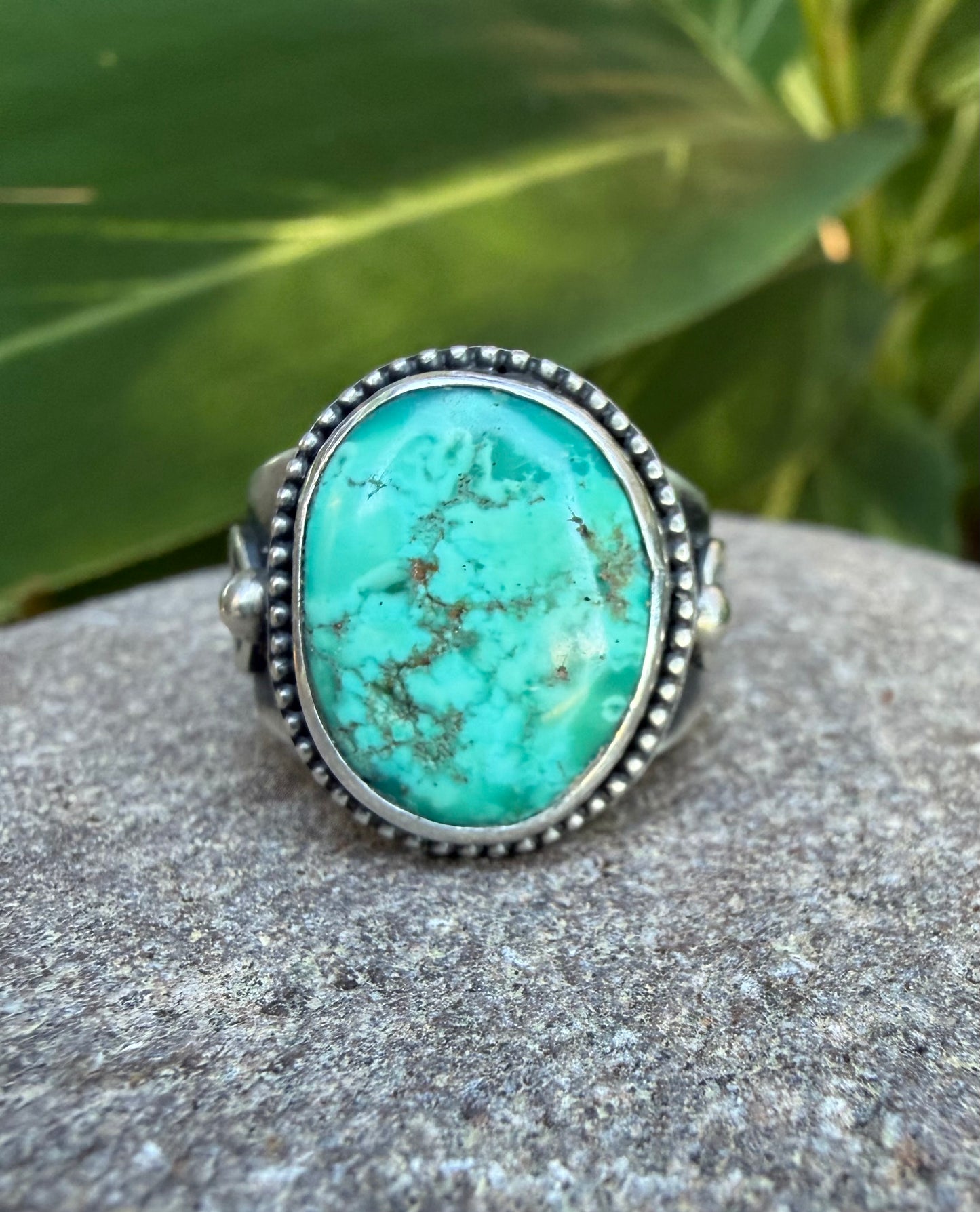 Dream Catcher ~ Turquoise and Sterling Silver Ring Size 8