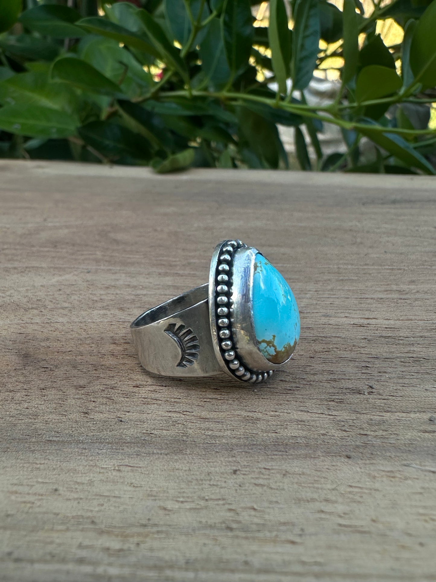 Sun Ray Easter Royston Turquoise and Sterling Silver Ring