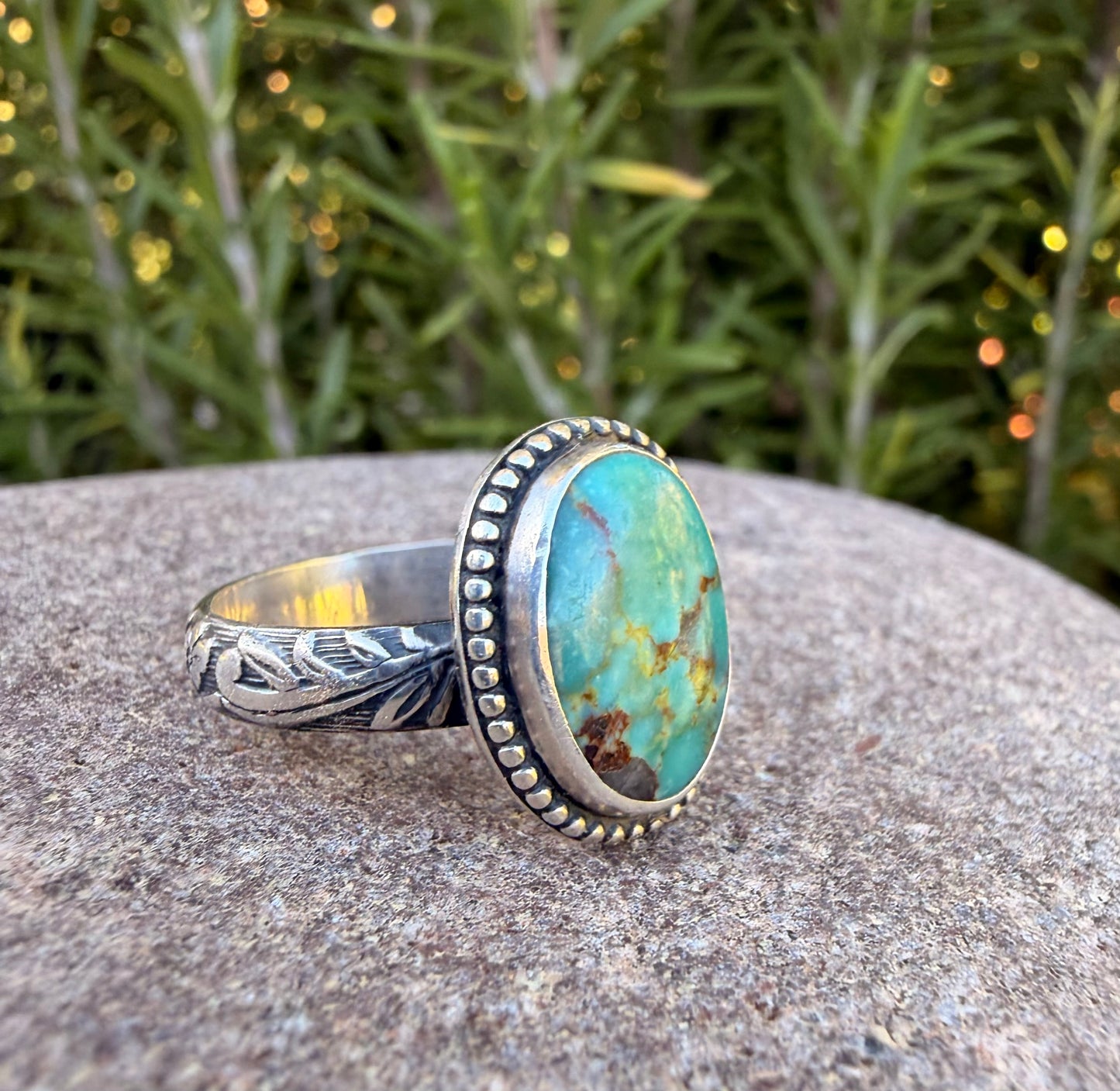 Turquoise and Sterling Silver Ring size 8