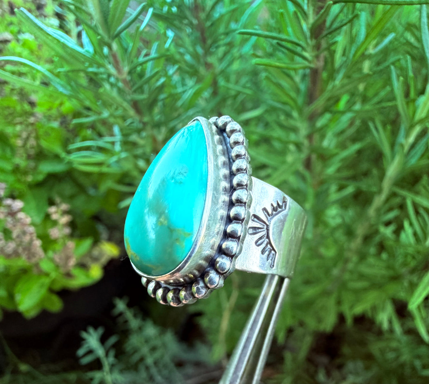 Royston Turquoise and Sterling Silver Ring ~Shooting Star