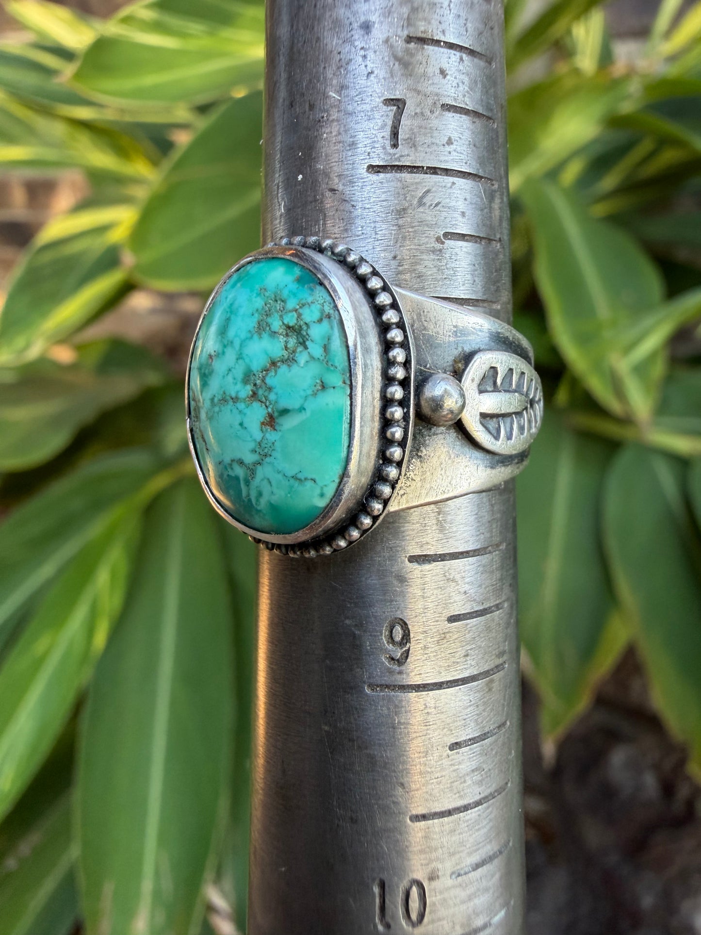 Dream Catcher ~ Turquoise and Sterling Silver Ring Size 8