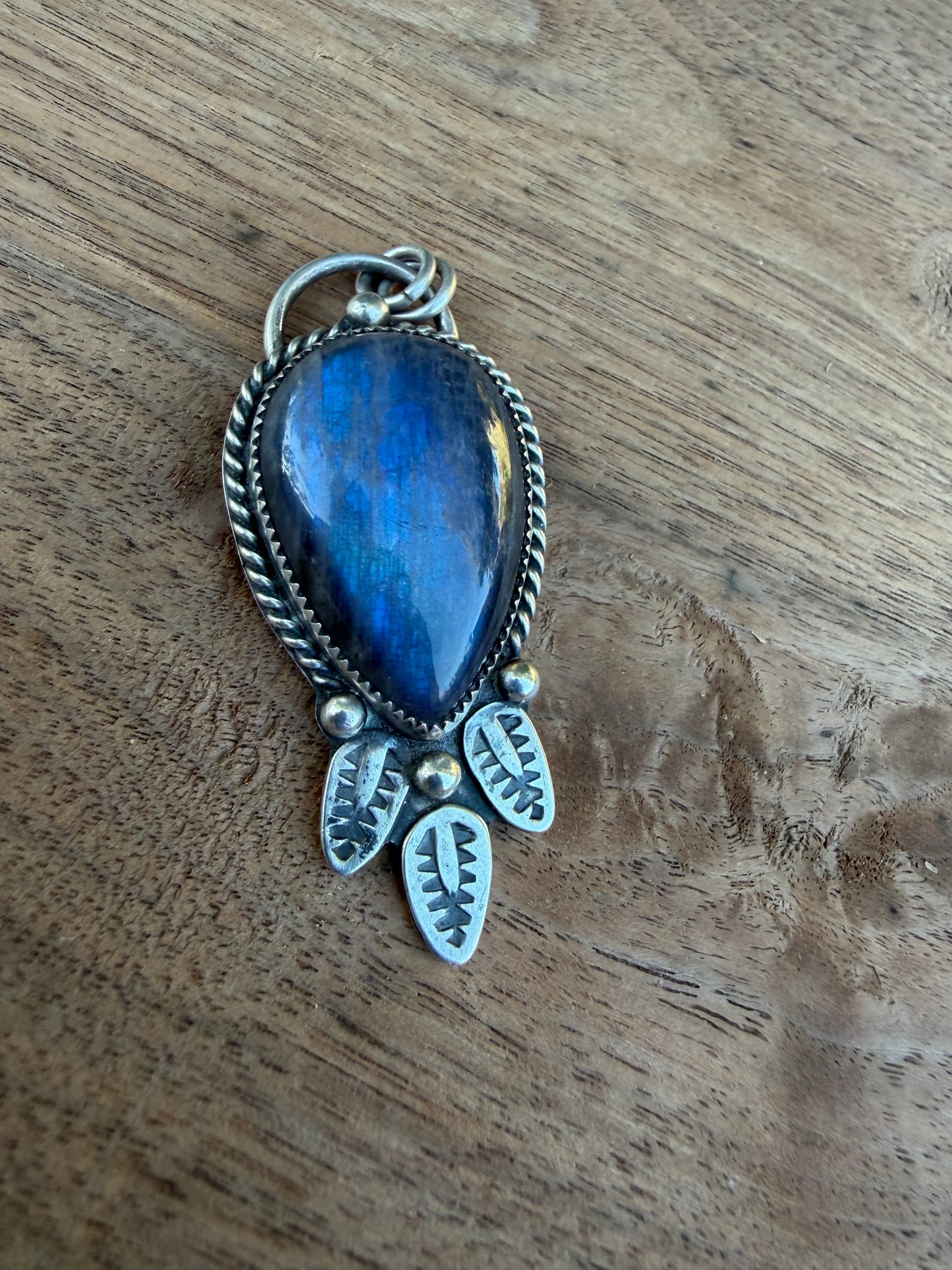 Sterling Silver and Labradorite Dream Catcher Pendant