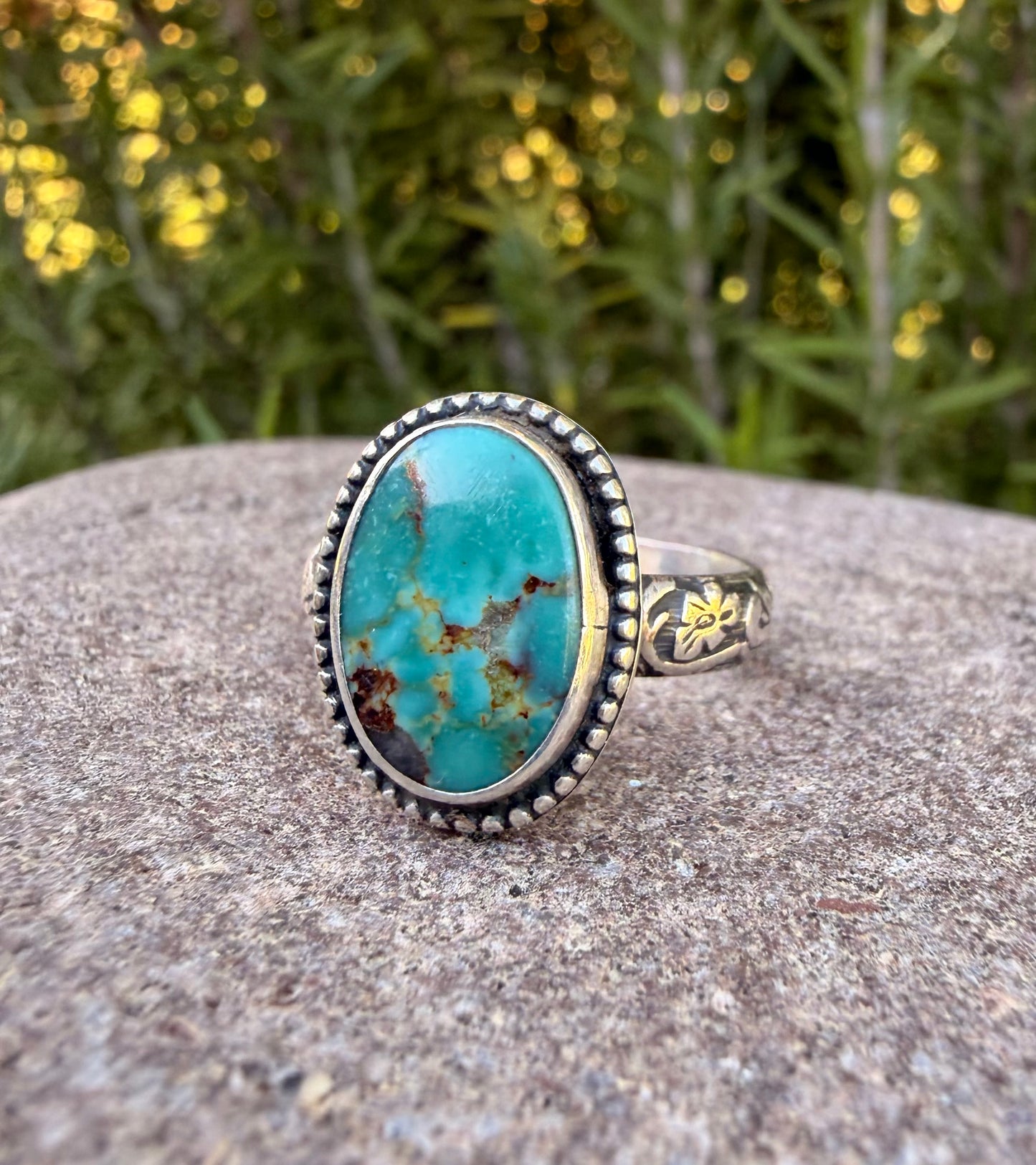 Turquoise and Sterling Silver Ring size 8