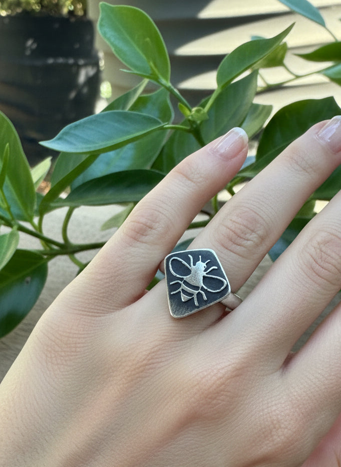 Sterling Silver Bee Ring