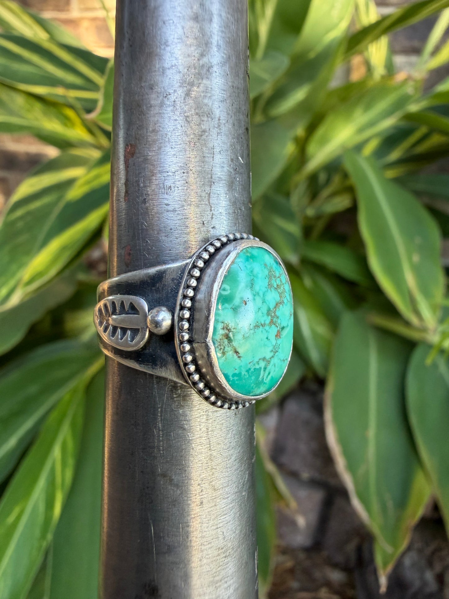 Dream Catcher ~ Turquoise and Sterling Silver Ring Size 8