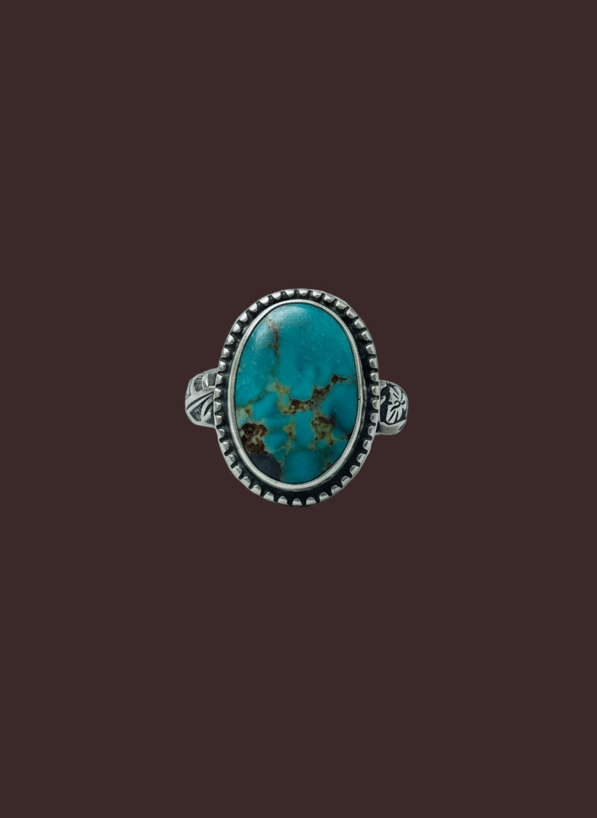 Turquoise and Sterling Silver Ring size 8